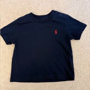 Ralph Lauren Baby Boy Navy T-Shirt Red Pony Logo 9M